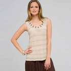 Beaded Scoop Neck Tank, toast combo, small