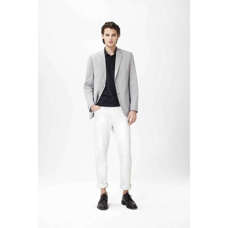 Lightweight Denim Jacket, White, large