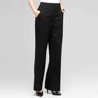 Flat Front Bootleg Pant, Black, small
