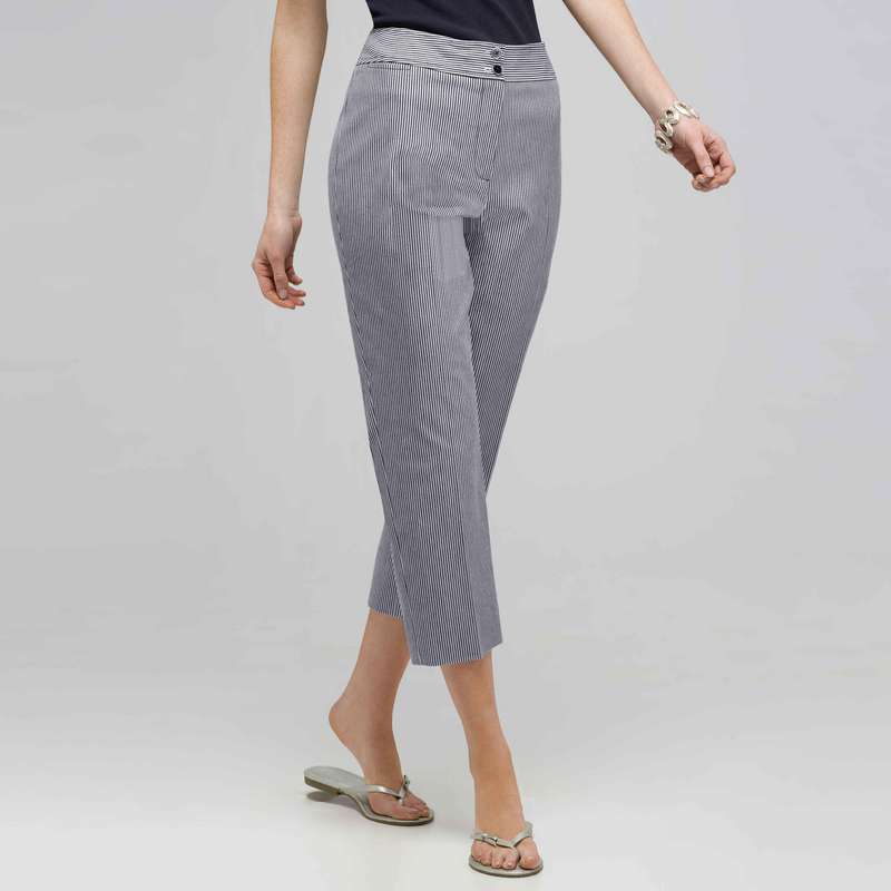 Straight Ankle Pant., Black & White, large