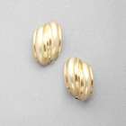 Worn Gold Curved Earring, Gold, small