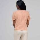 Tweed Short Sleeve Jacket., New Coral Multi, small