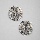 Silver Button Earrings, Silver Ox, small