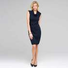 Sleeveless Belted Cowl Neck Dress, Ink, small