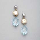 Blue and Gold Clip On Earring, Blue, small