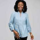 3/4 Sleeve Bib Front Top, antique wash, small