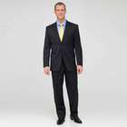 Charcoal Single Pleat Striped Wool Suit, Charcoal, small