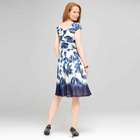 Blurred Leaf Floral Wrap Dress, Ivory Multi, small