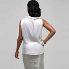 Sleeveless Twist Neck Blouse, Light Grey, small