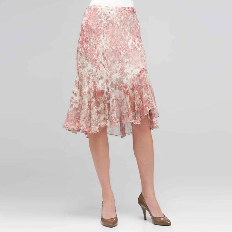 Long Ruffle Skirt, Multi, large