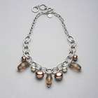 Green and Brown Beaded Frontal Collar Necklace, Silver Ox, small