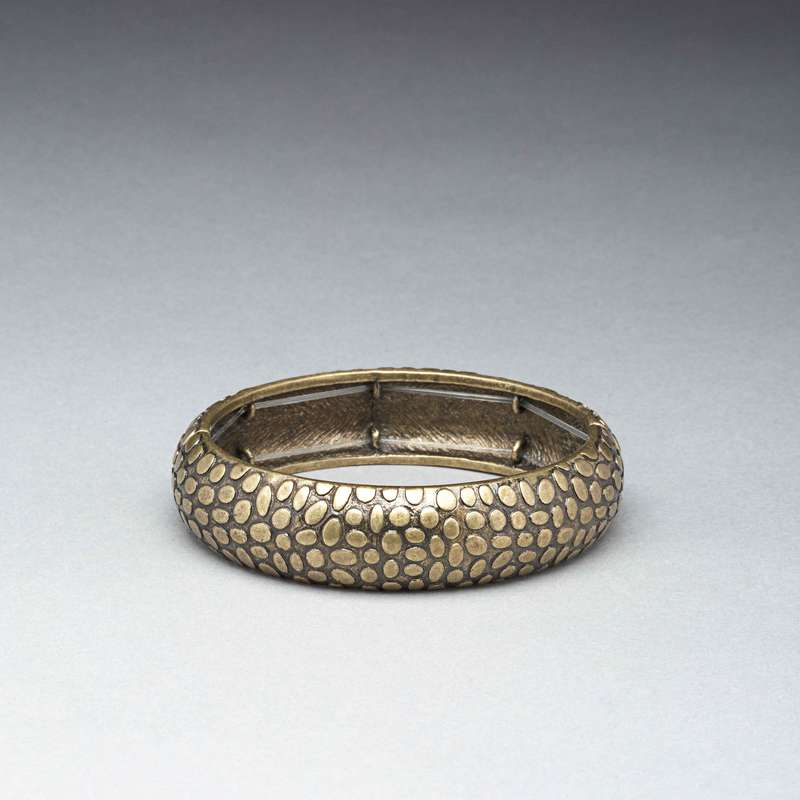 Gold Stretch Bangle, Gold, large