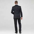 Charcoal Single Pleat Striped Wool Suit, Charcoal, small