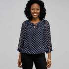 Ruffle Flounce Raglan Top, swiss navy & white, small
