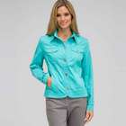 Button Front Jacket, Aqua Haze, small
