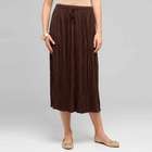 Long Crinkle Skirt, earth brown, small