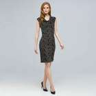 Drape Neck Dress., Black Multi, small