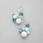 Cluster Drop Earring, Silver, small