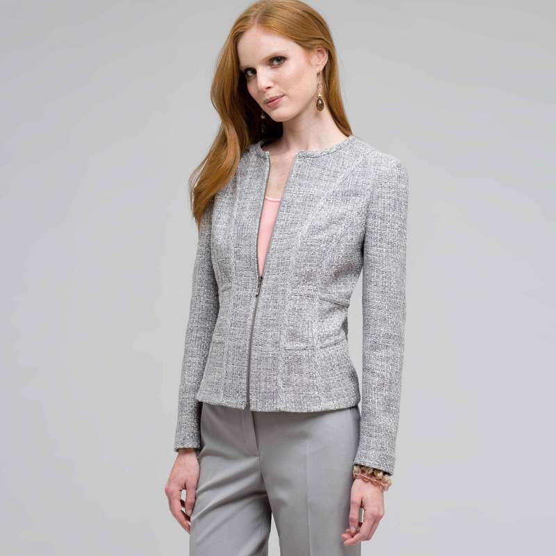 Zip Front Jacket, Slate Multi, large