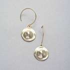 Hammered Gold Earrings, Brown, small