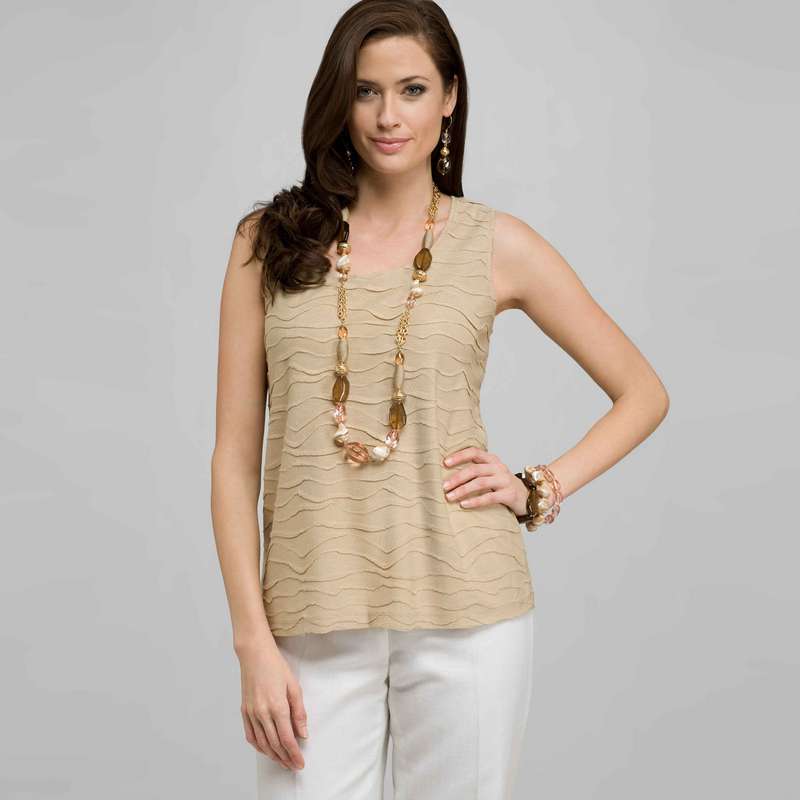 Scoop Neck Shell, Toast, large