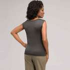 Sleeveless Scoop Neck Shell, Laurel, small