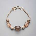 Pink and Brown Collar Necklace, Gold, small