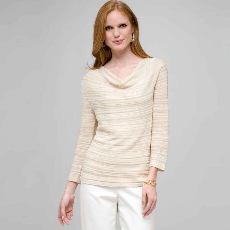 Drape Neck Top, Dark Stone, large