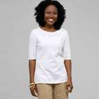 Embellished Boat Neck Tee, White, small