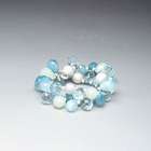 Green and Blue Stretch Bracelet, Silver, small