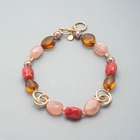 Pink Quartz Necklace, Gold, small