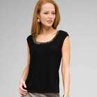 Sleeveless Beaded Shell, Black, small