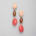 Pink Quartz Dangle Earring, Gold, small