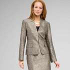 V-Neck Shimmer Jacket, Black Multi, small
