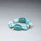 Turquoise and Gold Bracelet, Gold, small