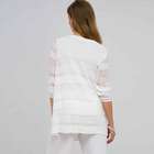 Drape Front Cardigan, White, small