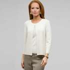 One Button 3/4 Sleeve Cardigan, Bone, small