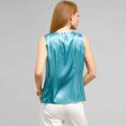Sleeveless Pleated Front Blouse, Surf, small