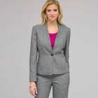 One Button Flat Front Jacket, Ink & White, small