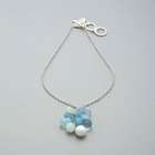 Cluster Drop Necklace, Silver, small