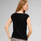 Sleeveless Beaded Shell, Black, small