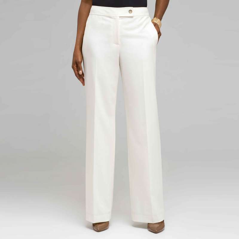Flat Front Classic Pant, Bone, large