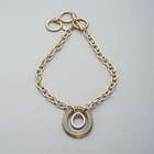 Double Hoop Long Necklace, Gold, small