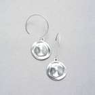 Hammered Silver Earrings, Worn Silver, small