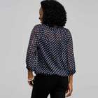 Ruffle Flounce Raglan Top, swiss navy & white, small